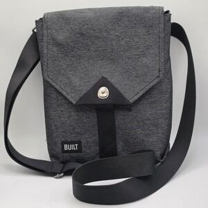 Techwear BUILT Hudson Series Canvas Neoprene Crossbody Bag Unisex Medium Gray
